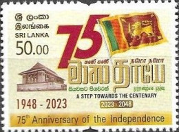 SRI LANKA, 2023, MNH,  75th ANNIVERSARY OF INDEPENDENCE, FLAGS, 1v - Timbres