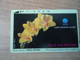 INDONESIA USED CARDS  FLOWERS ORCHIDS - Indonesia