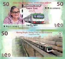 BANGLADESH 50 Taka 2022 P W72 UNC Commemorative, Train - Bangladesh