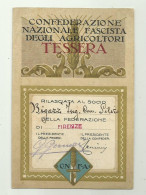 TESSERA CONFEDERAZIONE NAZ. FASCISTA DEGLI AGRICOLTORI 1930 FIRENZE - Cartes De Membre