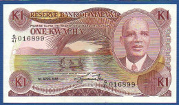 MALAWI - P.19b – 1 Kwacha 01.04.1988 UNC, S/n G/41 016899 - Malawi