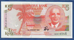MALAWI - P.24b – 5 Kwacha 01.01.1994 UNC, S/n BR816546 - Malawi