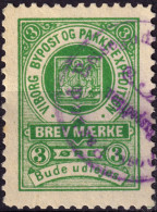 DANEMARK / DENMARK - 1887 - VIBORG K.Mathiassen Local Post 3 øre Green - VF Used -a - Emissioni Locali