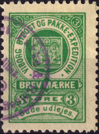 DANEMARK / DENMARK - 1887 - VIBORG K.Mathiassen Local Post 3 øre Green - VF Used -c - Emissioni Locali