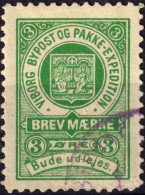 DANEMARK / DENMARK - 1887 - VIBORG K.Mathiassen Local Post 3 øre Green - VF Used -f - Emissioni Locali