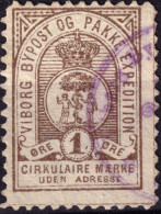 DANEMARK / DENMARK - 1887/88 - VIBORG K.Mathiassen Local Post 1 øre Light Brown - VF Used - Emissioni Locali