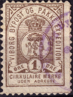 DANEMARK / DENMARK - 1887/88 - VIBORG K.Mathiassen Local Post 1 øre Light Brown - VF Used - Local Post Stamps