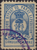 DANEMARK / DENMARK - 1887/88 - VIBORG K.Mathiassen Local Post 2 øre Blue - VF Used -a - Local Post Stamps