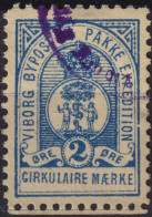 DANEMARK / DENMARK - 1887/88 - VIBORG K.Mathiassen Local Post 2 øre Blue - VF Used -b - Emisiones Locales