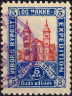 DANEMARK / DENMARK - 1887 - VIBORG K.Mathiassen Local Post 5 øre Red & Blue - VF Used -a - Emissions Locales