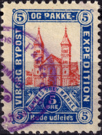 DANEMARK / DENMARK - 1887 - VIBORG K.Mathiassen Local Post 5 øre Red & Blue - VF Used -b - Emisiones Locales