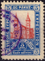 DANEMARK / DENMARK - 1887 - VIBORG K.Mathiassen Local Post 5 øre Red & Blue - VF Used -g - Ortsausgaben