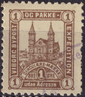 DANEMARK / DENMARK - 1888 - VIBORG K.Mathiassen Local Post 1 øre Brown - VF Used -c - Local Post Stamps