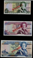 JERSEY 2000 BANKNOTES SET OF 3 BANKNOTES 1, 5,  20 POUNDS  SPECIMEN UNC !! - Jersey