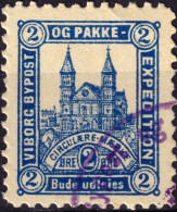 DANEMARK / DENMARK - 1888 - VIBORG K.Mathiassen Local Post 2 øre Blue - VF Used - Local Post Stamps