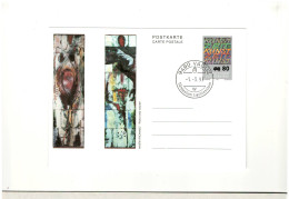 1993 Liechtenstein - Vaduz Postmark, Art, Overprint With Higher Value - Postcard - BX2049 - Covers & Documents