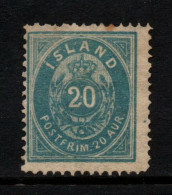 2603C - ICELAND - 1882-1898. SC#:17 - MH - 20 A BLUE. SCV US$ 350 - Ungebraucht