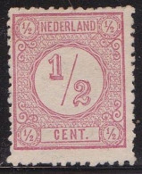 1876-1894 Cijfertype ½ Cent Roze Type II Kamtanding 12½ Kl. G. NVPH 30 E II Ongebruikt (*) - Ongebruikt