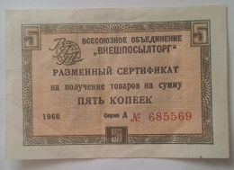 Russia Vneshposyltorg 5 Kopeks 1966 Pick FX47b VF - Russie