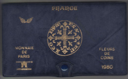 France, Francia. Monnaie De Paris Fleurs De Coins 1980  - Rara - - BU, Proofs & Presentation Cases