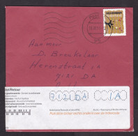 Netherlands: Cover, 2011, 1 Stamp, Christmas, Large Auxiliary Label Redirected, Out Of Course (traces Of Use) - Cartas & Documentos