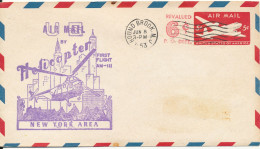 USA Postal Stationery Cover First Helicopter Air Mail Flight AM III New York Area - 1941-60