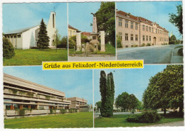 Grüße Aus Felixdorf - Kirche, Kriegerdenkmal, Schule, Neue Schule, Teilansicht - (NÖ, Austria) - Wiener Neustadt