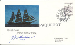 Denmark Paquebot Cover 14-7-1984 Honors The Danish Frigate JYLLAND With Cachet The Danish Training Ship Georg Stage - Briefe U. Dokumente