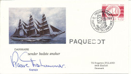 Denmark Paquebot Cover 13-7-1984 Honors The Danish Frigate JYLLAND With Cachet The Danish Training Ship DANMARK - Lettres & Documents