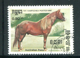 KAMPUCHEA- Y&T N°613- Oblitéré (chevaux) - Kampuchea