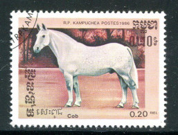 KAMPUCHEA- Y&T N°611- Oblitéré (chevaux) - Kampuchea