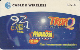 TARJETA DE PANAMA DE CABLE & WIRELESS DE B/5.00 DE FABULOSA ESTEREO TROPIQ - Panama