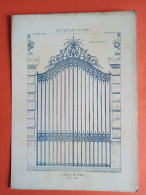 LES METAUX OUVRES 1883 LITHO FER FONTE CUIVRE ZINC " GRILLE DE PARC Mr T ARCHITECTE " 1 PLANCHE - Architecture