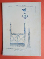 LES METAUX OUVRES 1883 LITHO FER FONTE CUIVRE ZINC " FAITAGE DE CLOCHER EGLISE D'ATHIES " 1 PLANCHE - Architecture