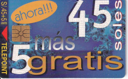 TARJETA DE PERU DE 45 SOLES  DE TIRADA 7000 - Perú