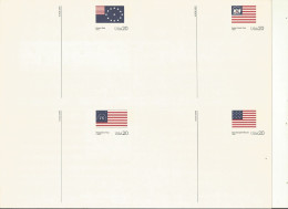 USA  4 CARTES PRE TIMBREES SERIE DRAPEAUX. - 1981-00