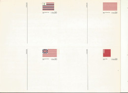 USA  4 CARTES PRE TIMBREES SERIE DRAPEAUX. - 1981-00