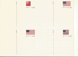 USA  4 CARTES PRE TIMBREES SERIE DRAPEAUX. - 1981-00