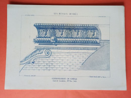 LES METAUX OUVRES 1883 LITHO FER FONTE CUIVRE ZINC " COURONNEMENT DE COMBLE COUR DE CASSATION A PARIS " 1 PLANCHE - Architecture