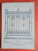 LES METAUX OUVRES 1883 LITHO FER FONTE CUIVRE ZINC " GRILLE DE L'ESCALIER HOTEL DE VILLE DE CHATEAUDUN " 1 PLANCHE - Architecture