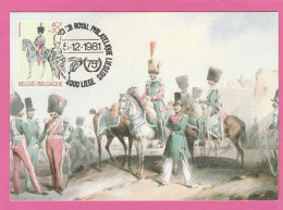 Carte Maximum - Belgique - 1981 - Costumes Militaires - Corps Des Guides - 1981-1990