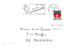 Curiosité Sur Lettre Bloc Dateur Renversé Dans Le Timbre à Date 01 Ferney-Voltaire, Flamme Illustrée SECAP =o - Covers & Documents