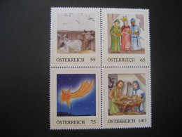 Österreich- Personalisierte Briefmarke 4 Weihnachtsmotive Ungebraucht - Personalisierte Briefmarken