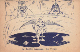 WW1 Guerre 14/18 War * CPA Illustrateur Satirique Patriotique * La Justice Terrassant Les Tyrans ! * Guillaume - War 1914-18