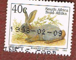 SUD AFRICA (SOUTH AFRICA) - SG 809c - 1993 ENDANGERED ANIMALS: RABBIT    - USED - Gebruikt