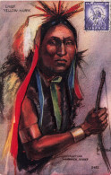 Chief YELLOW HAWK * Indiens Amérique Du Nord * CPA Gaufrée Embossed * Indien Indian Indians * Illustrateur - Indios De América Del Norte