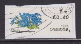 IRELAND  -  2010 Spring Gentian SOAR (Stamp On A Roll)  Used On Piece As Scan - Oblitérés