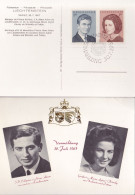 Liechtenstein 1967: Hochzeit Mariage Princière Princely Wedding Zu 413-414 Mi 478-479 Aus Block 7 Yv 426-427 Du BF 10 - Briefe U. Dokumente