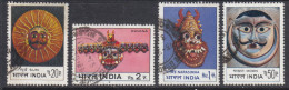 India 1974 INDIAN MASKS SERIES / MASK / DANCES / COSTUMES Set Of 4 Stamps USED (Cancellation Would Differ) - Hindoeïsme