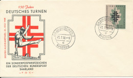 Saar FDC 21-7-1958 150 Jahre Deutsches Turnen With Cachet - FDC